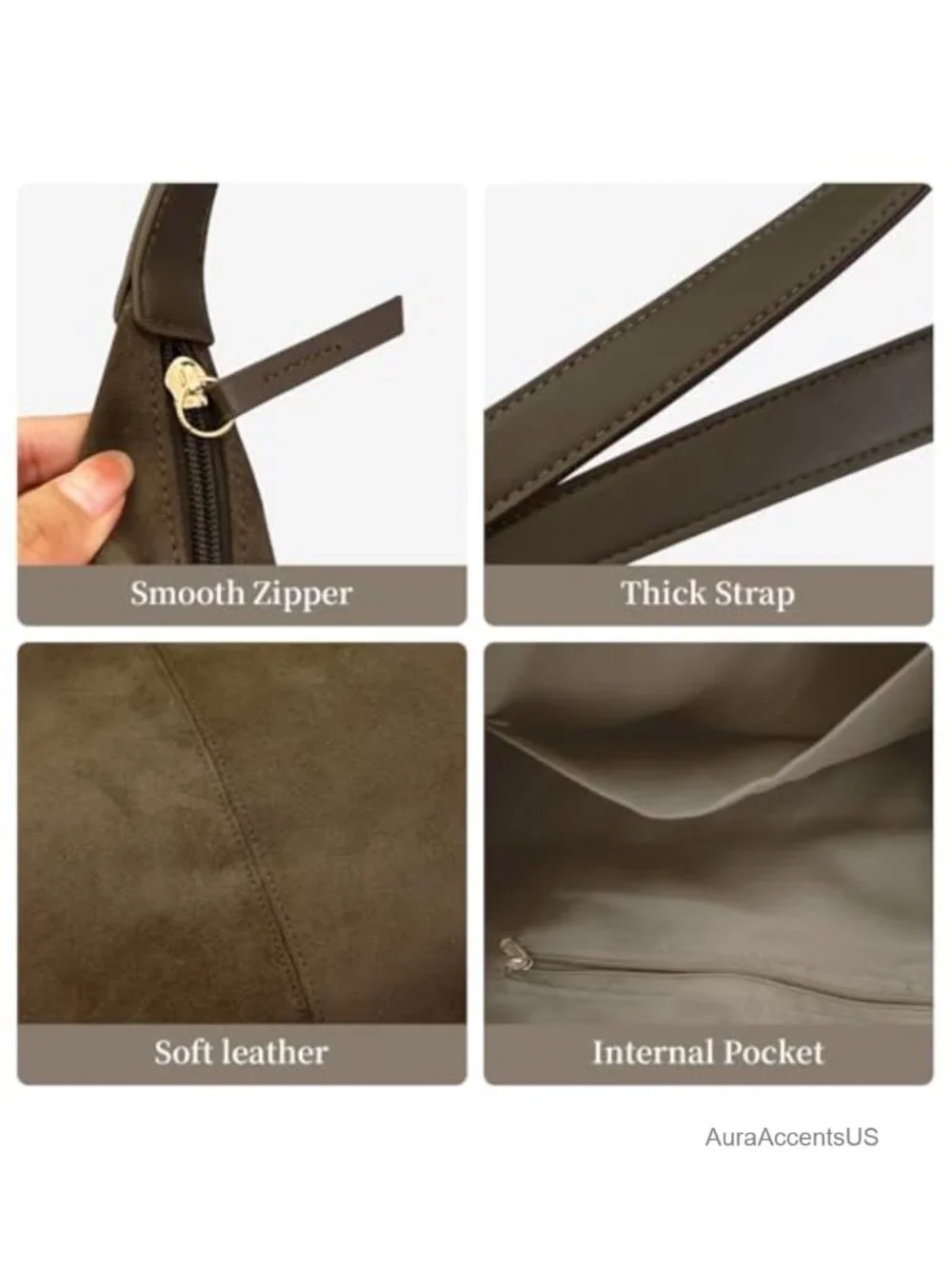 Faux Suede Tote Bag Women Hobo Shoulder Crossbody Work Handbag